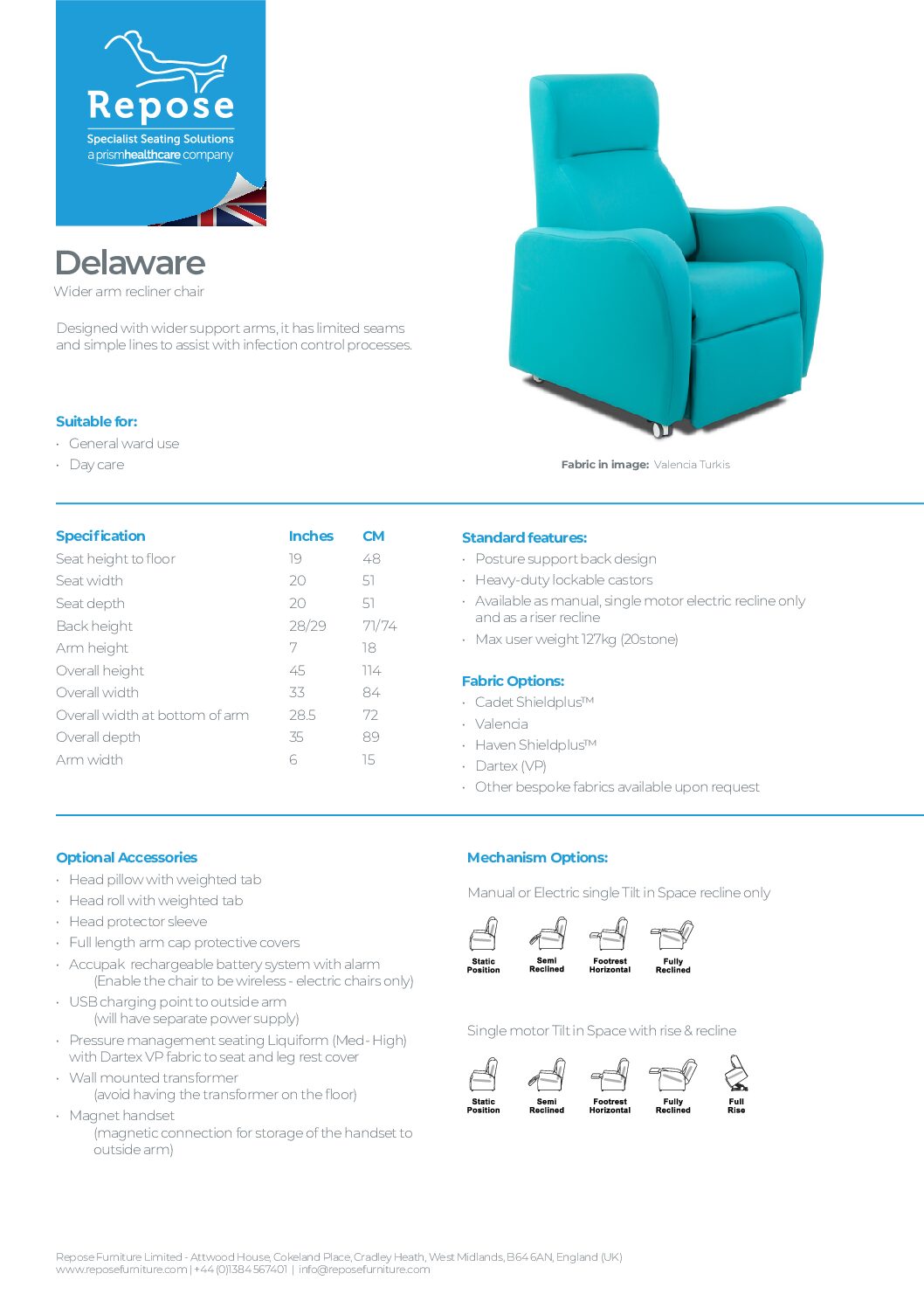 PDF specification Delaware v8 pdf Repose Furniture Downloads and Brochure Request