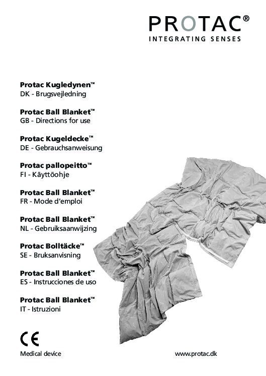 Protac Ball Blanket User Manual pdf Repose Furniture Adult Protac Ball Blanket™ - Calm