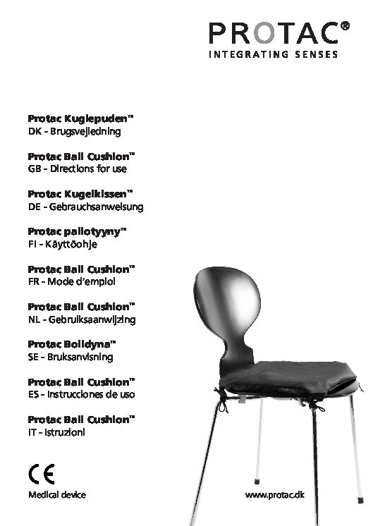 Protac Ball Cushion User Manual pdf Repose Furniture Protac Ball Cushion™ Square