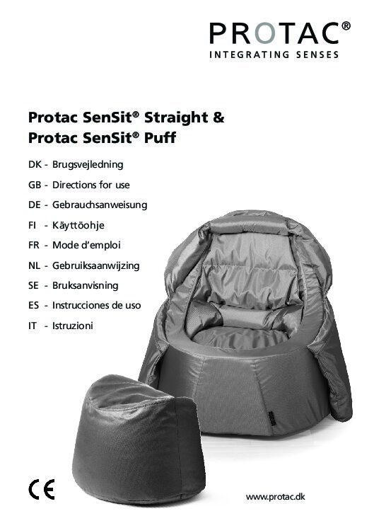 Protac SenSit Straight User Manual pdf Repose Furniture Protac Sensit® Straight / High back